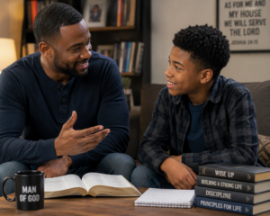 father-advising-son-on-christian-principles-rebirth-christian-store