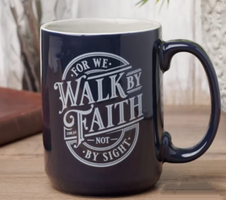 Ceramic-mug Navy Blue/Walk By Faith Ceramic mug - Image 1